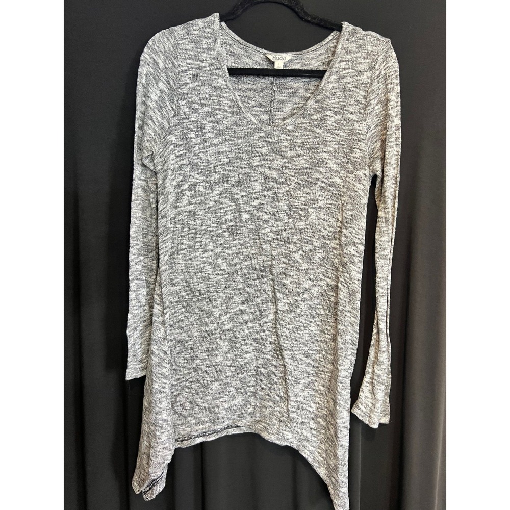 Women's Black & Gray Heathered MUDD Long Sleeve Sweater Size L‎